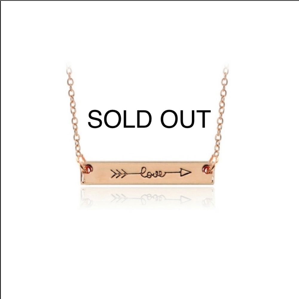 LAST 1 ๐HP๐ 2X: Dainty Love Arrow Bar Necklace๐ - Picture 3 of 5